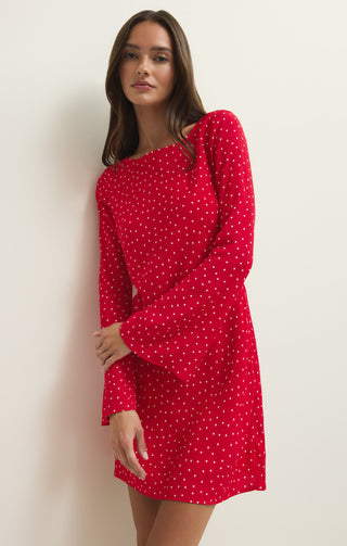 Z Supply | Campbell Dot Crepe Mini Dress Kiss Me Red
