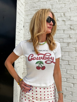 The Laundry Room | Call Me Cowboy Baby Tee White
