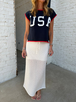 Party in the USA Knit Navy