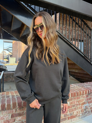 Z Supply Boyfriend Sweatshirt Ash Black