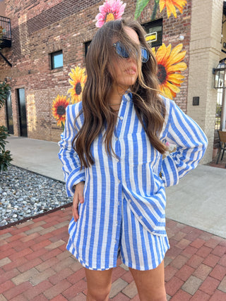 Z Supply | Saturdays Stripe Shirt White/Blue
