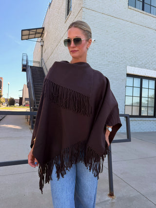 Soren Fringe Poncho Brown