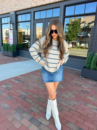 Sage The Label | Hudson Two Tone Sweater Oatmeal Multi