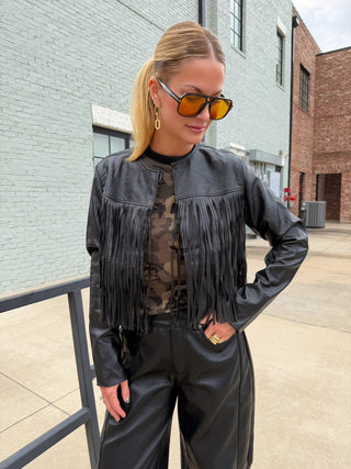 Sadie & Sage | Daredevil Fringe Jacket Black