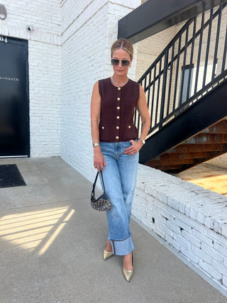 Steve Madden | Aliya Sweater Vest Chocolate