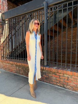 Jennifer Denim Knit Maxi Dress