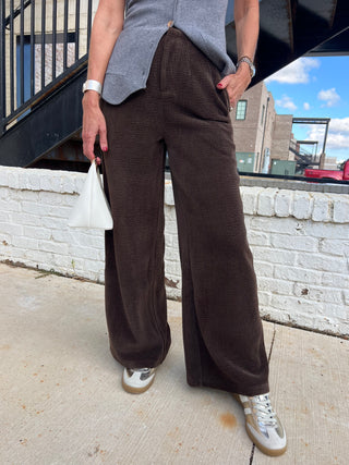 Sage The Label | Mystique Corduroy Wide Pants Brown