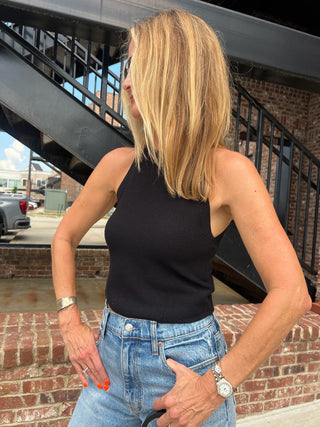 The Lake Sleeveless Knit Top Black