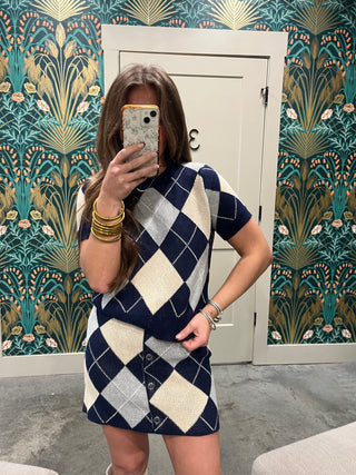 Le Lis | Merin Knit Sweater Set Navy-Multi