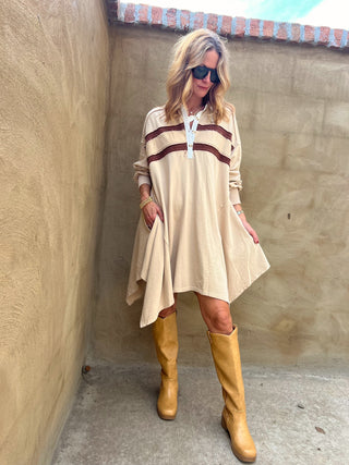 HEYSON | The Varsity Dress- Taupe