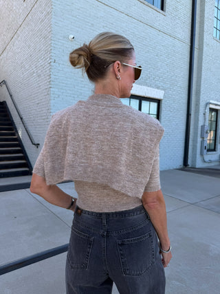 Rylee Tie Sweater Taupe