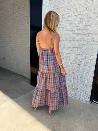 Uncertain Texas Plaid Maxi Dress