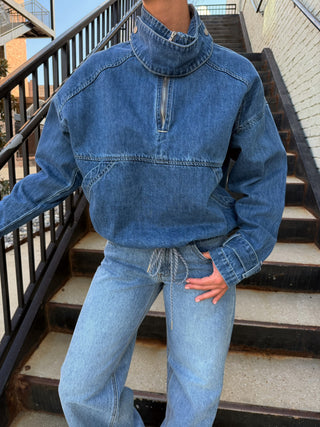Summit Denim Pullover Med Wash