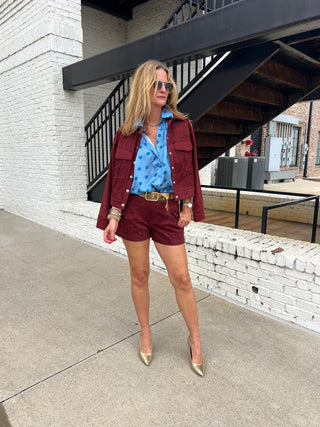 NEEDIi | Nora Suede Jacket Wine