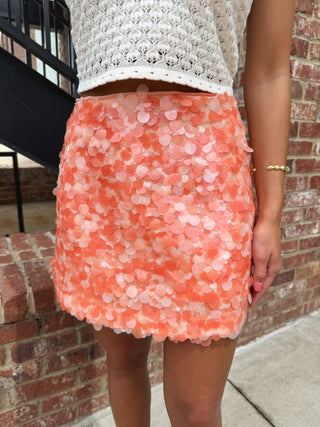 LENA | Paris Sequin Skirt Orange