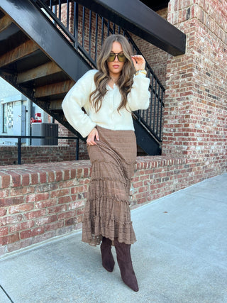 &Merci | Selena Mermaid Midi Skirt Mocha Brown