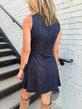 Anniston Button Mini Dress Navy