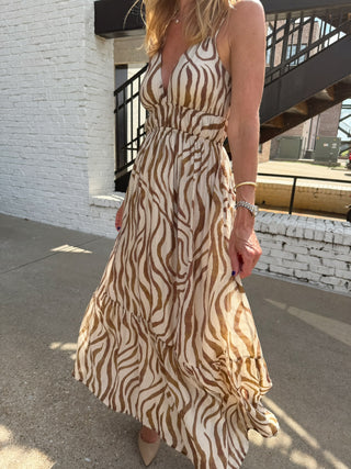 NEEDII | Sahara Zebra Tiered Dress