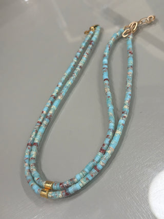 AMULET |Turq Layering Beads + Gold Spacer