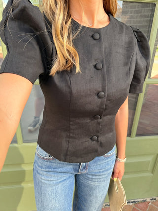 Olivaceous | Night Cap Puff Blouse
