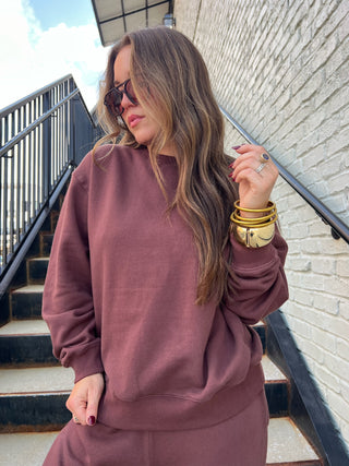 Z Supply | Boyfriend Cotton Sweatshirt Sandalwood