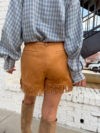 Taryn Studded Shorts Camel