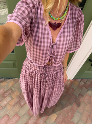 Mauve Gingham Skirt