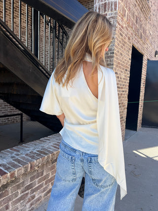 Beckham Asymmetrical Top Cream