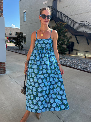THML| Howdy Hydrangea Dress Dk. blue