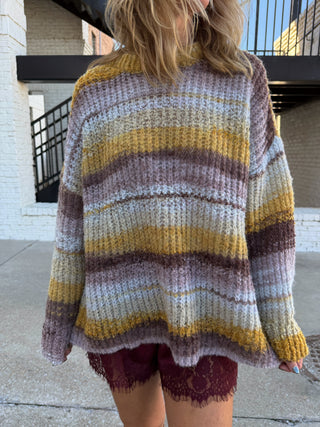 Romy Striped Sweater Yellow Brown Mix