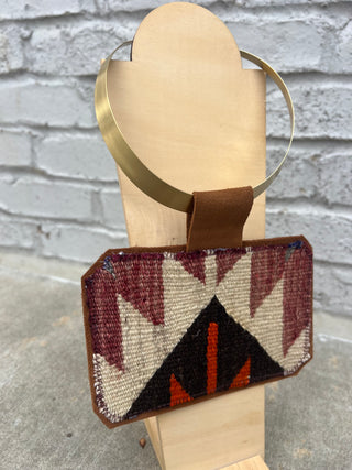 Orijinal | Kilim Pendant Necklace Brass v8