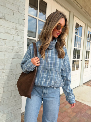Vintage Suede Hobo Shoulder Bag Chocolate