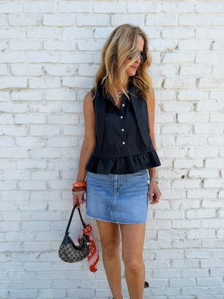ENTRO | Lainey Tie Top Black