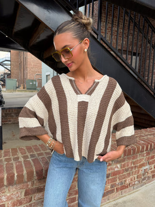 The Walker Knit Brown Stripe