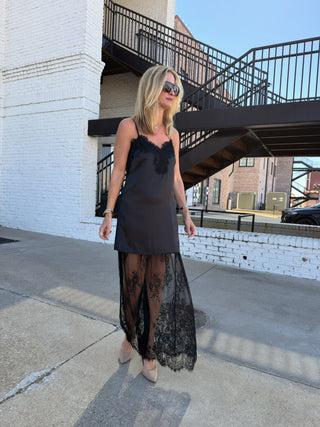 Allison Lace Slip Dress Black