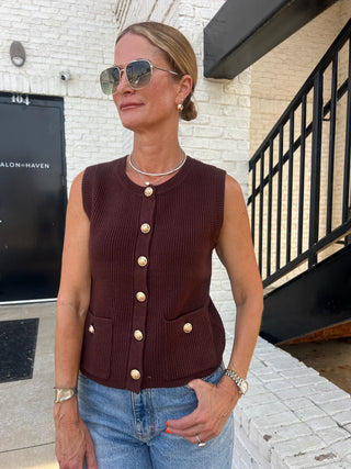 Steve Madden | Aliya Sweater Vest Chocolate