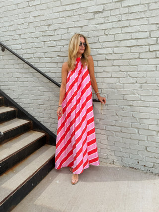 ENTRO | Ralph Maxi Dress Pink/Orange