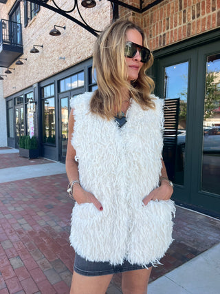 Sage The Label | Trailblazer Long Fur Vest White