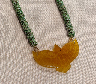 AMULET | African Beads + Large Stone Thunderbird