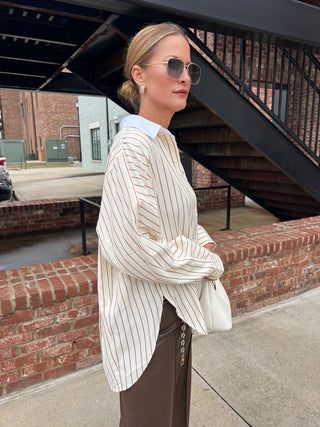 HEYSON | Am I Okay Button-Up Brown