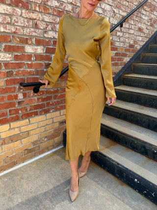 Brenna Satin Midi Dress