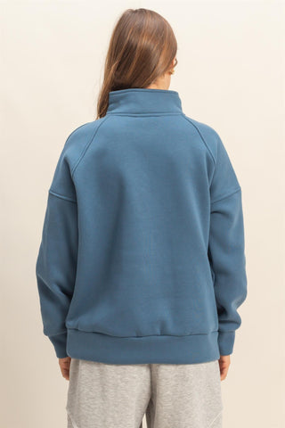 Ciri Quarter Zip Pullover Midnight Blue [Door Buster]
