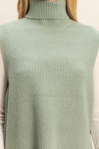 HYFVE | Brielle Sleeveless Turtleneck Sweater Sage Green