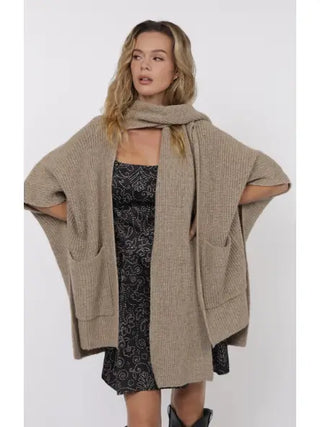 Sage The Label | Brienne Scarf Cardigan Taupe