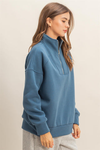 Ciri Quarter Zip Pullover Midnight Blue [Door Buster]