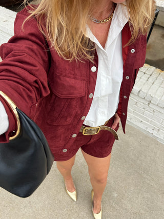 NEEDIi | Nora Suede Jacket Wine