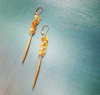 Amulet Jewelry | Drop Point Gold Earrings