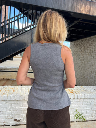 Deluc | Harry Knit Vest Grey Melange