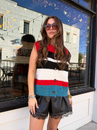 Natasha Pleather Lace Shorts Black