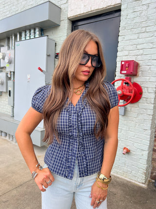 The Anne Plaid blouse